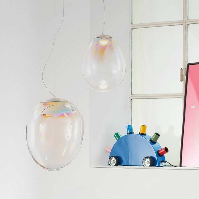 设计师后现代彩虹玻璃创意服装店吧台别墅复式客厅餐厅楼梯间吊灯