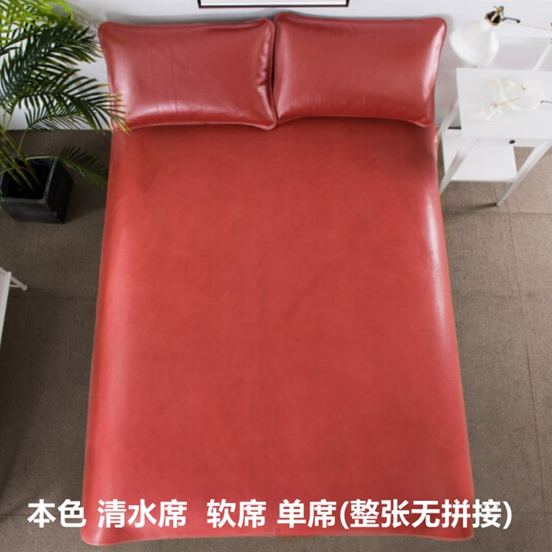 古法无涂层原生i态整张清水头层牛皮席1.8米软席纯色真皮床垫硬席