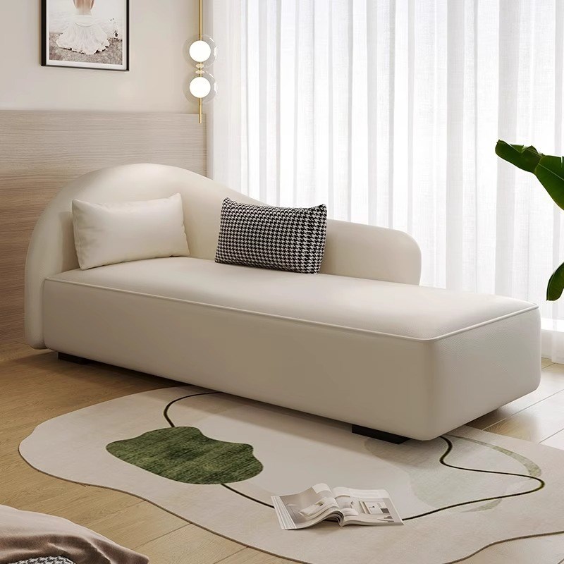 意式轻奢弧形皮艺卧室沙发椅小户型客D厅懒人贵妃酒店名宿休闲