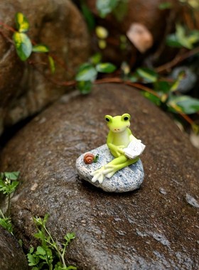 可爱治愈小青蛙动物花园庭院布置装饰阳K台造景家居装饰品小摆件