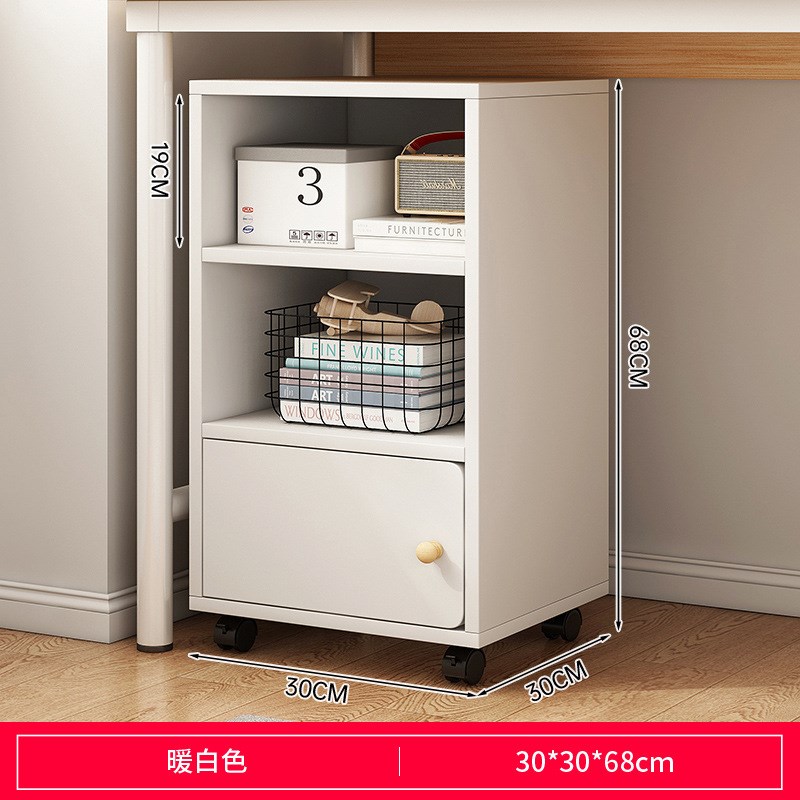 书桌旁小书架桌下置物架收纳柜可移动带轮L柜子学生简易储物柜书