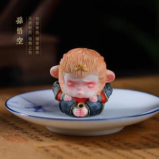 驼鹿角孙悟空小猴子线香插摆件家居茶桌书柜可爱动物小摆设装饰品