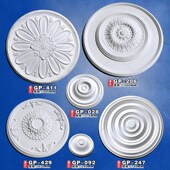 PU灯盘简欧圆形素面光面仿石膏PU灯盘法式 吊顶天花板造型雕花圆盘