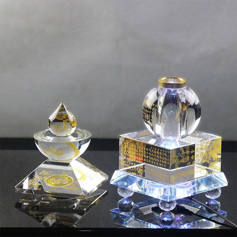 水晶舍利塔五色宝箧印陀罗尼五轮佛塔大号密封扣灯发光底座灯30厘