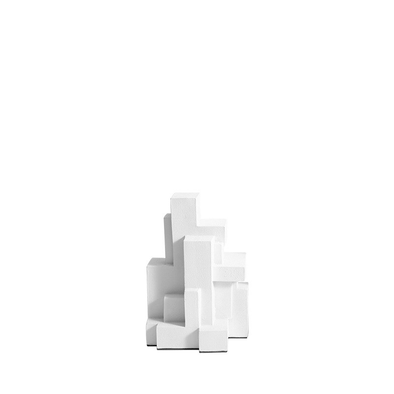 轩洛现代抽象几何树脂摆件酒店别墅电视柜玄关创意桌面摆件装饰品