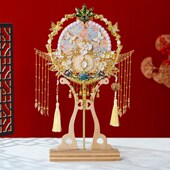 团扇新娘结婚古典双面双色材料包出嫁遮面扇秀禾中式 手工成品喜扇