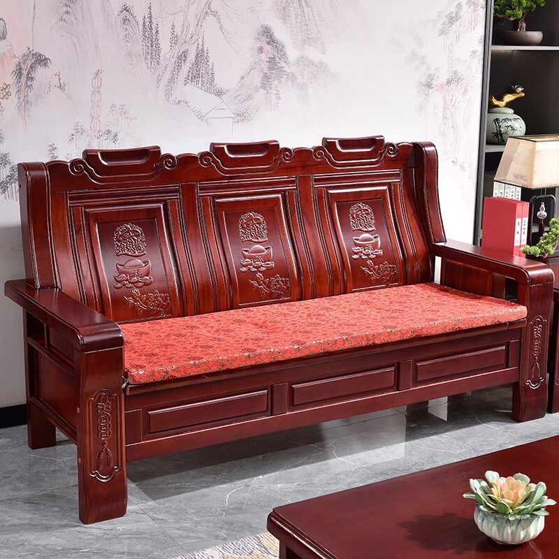 实木沙发中式客厅2024新款农村红椿木H制仿古雕花堂屋老式木头家