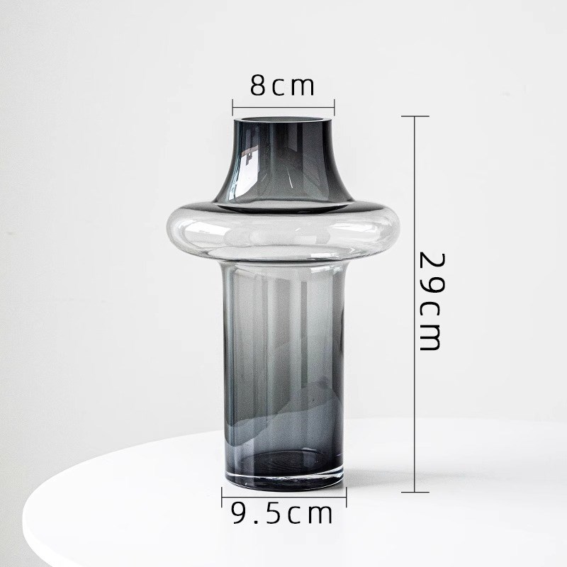 辰罗花瓶玻璃中古摆件t轻奢高级感水养插花器复古茶桌好看简约