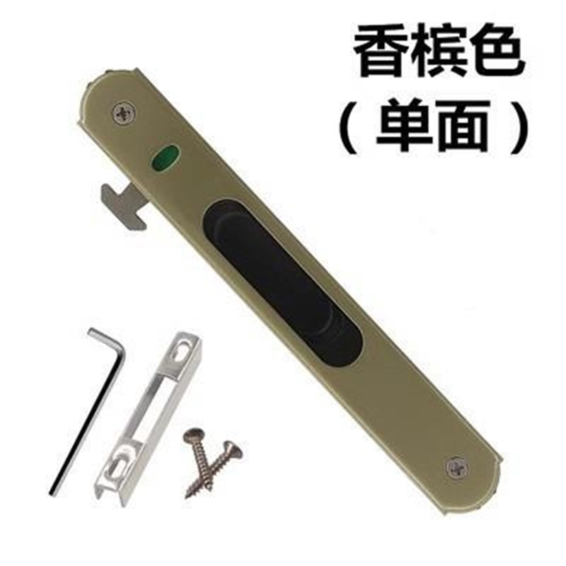 锌合金移门钩锁单面锁玻璃阳台推拉门G锁栓门条形勾锁扣老式90钩