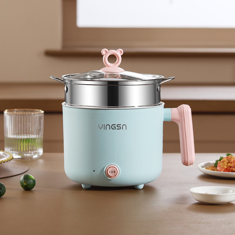 小电饭锅不粘锅麦饭石材r质家用1人2迷你火锅多功能电煮锅宿舍神