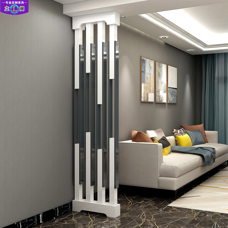 双面玄关 立柱隔断l柜 小户型黑白烤漆隔断进门屏风 隔断 客厅简