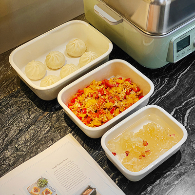 日式陶瓷烤碗家用蒸盘微波炉烤箱A专用餐具碗创意长方形焗饭碗烤