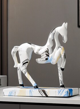 马到成功艺术马摆件现代轻奢酒y柜电视柜客厅玄关办公室家居装饰