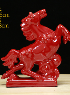 唐三彩陶c瓷马礼品家居办公室客厅摆件红马玄关橱窗工艺品