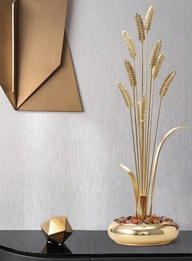 岁岁平安麦穗大麦摆件轻奢高档客厅电视柜入户玄关W开业乔迁礼品