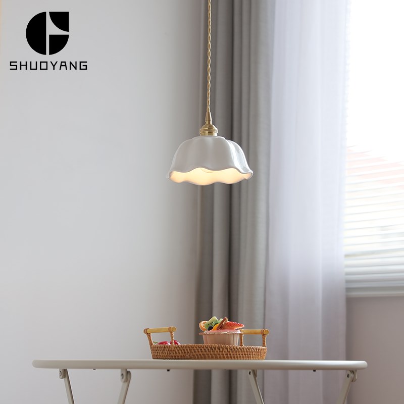 烁阳日式陶瓷吊灯餐桌阳台吧台飘窗小卧室韩式Q花瓣榻榻米网红小