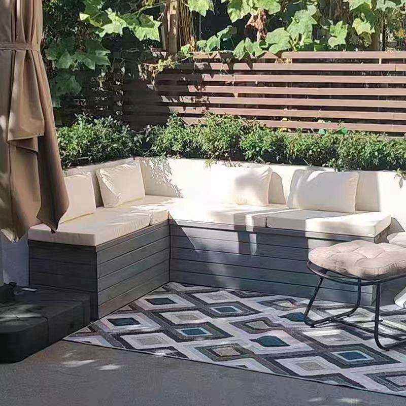 户外防水坐垫防晒沙发垫花园长椅垫卡座庭院室外厚硬公园沙发垫子