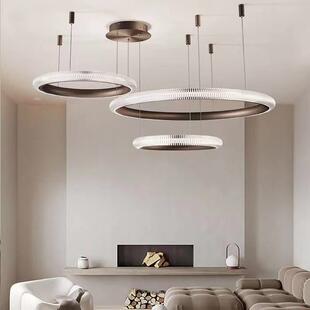 客厅主灯北欧吊灯现代简约大气圆环超亮led极简餐厅大厅灯具大全