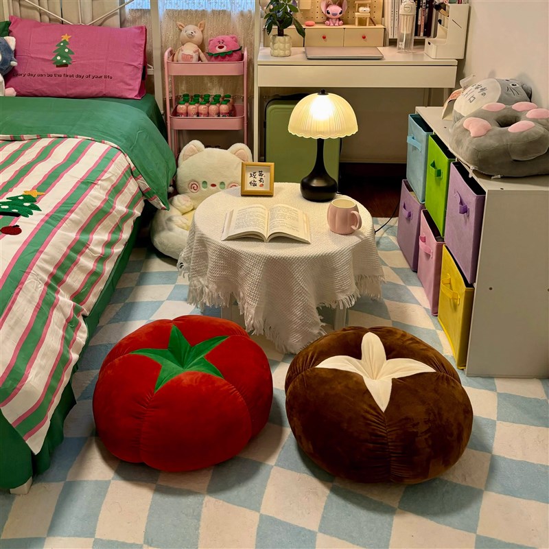 番茄香菇坐垫工位抽象搞笑小玩意生日礼物女生男闺V蜜毕业新奇有