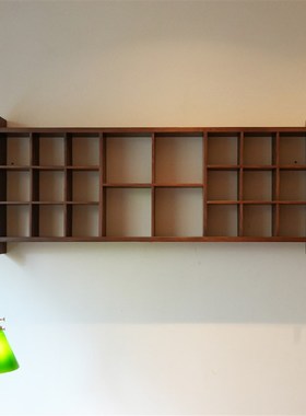 白驹格物免漆h老榆木墙面置物架茶家具禅意多宝格墙上组合瓷器方