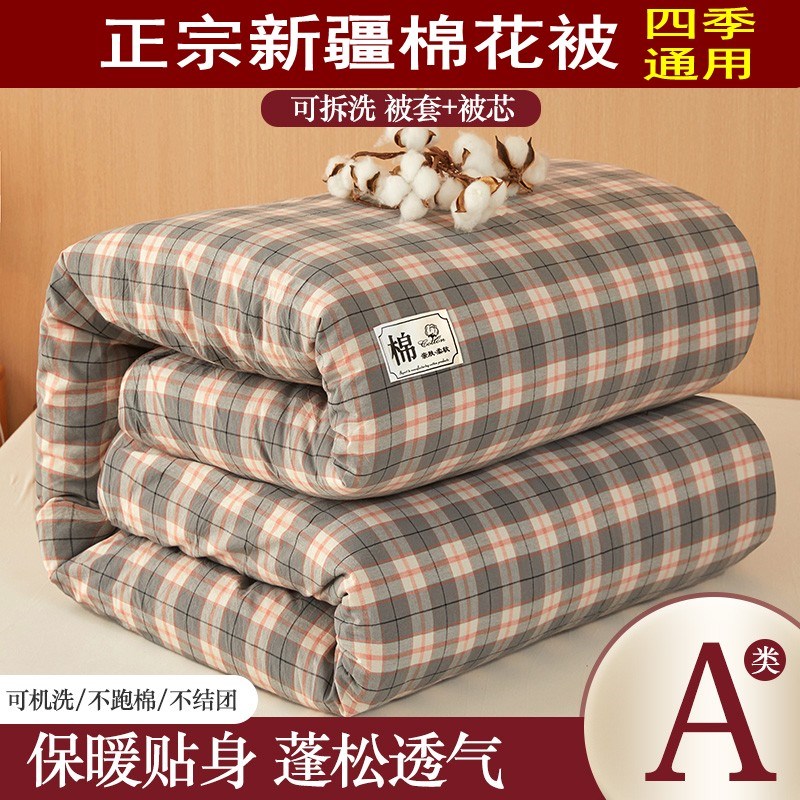 新疆棉花被子冬被10斤全棉冬季加厚宿舍J单双人四季通用夏凉空调