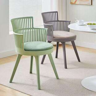 现代简约家用餐椅欧式轻奢靠背塑料椅子网红带坐垫加厚休闲椅