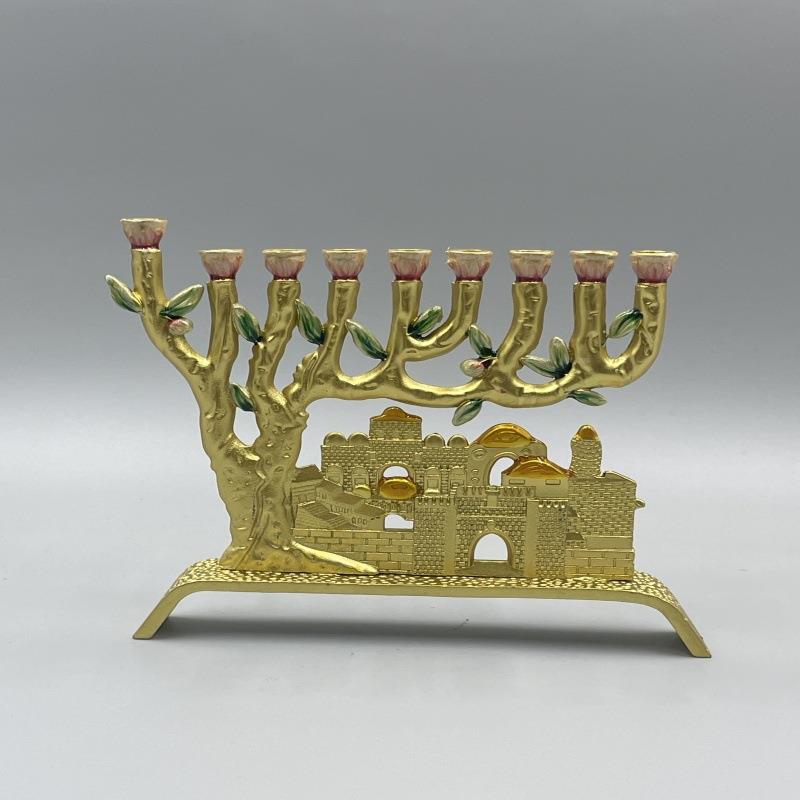 出口轻奢圣殿耶路撒冷烛台犹太九头灯台创意家居摆设祈祷节日庆祝