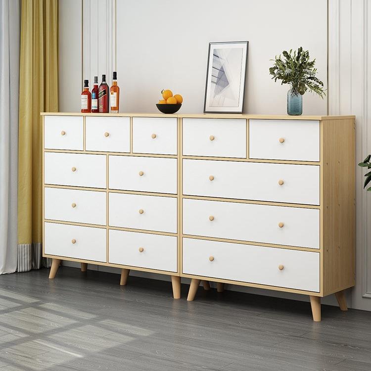 北欧五斗柜收纳柜实木腿柜子储物柜卧室置物柜客厅靠墙组合抽Tω