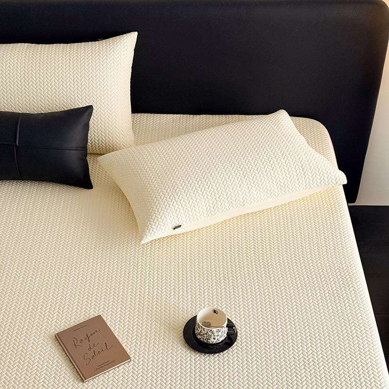 简约风夏季凉感天丝夹棉床笠单品1.8m 纯色床垫席梦思保护罩床罩