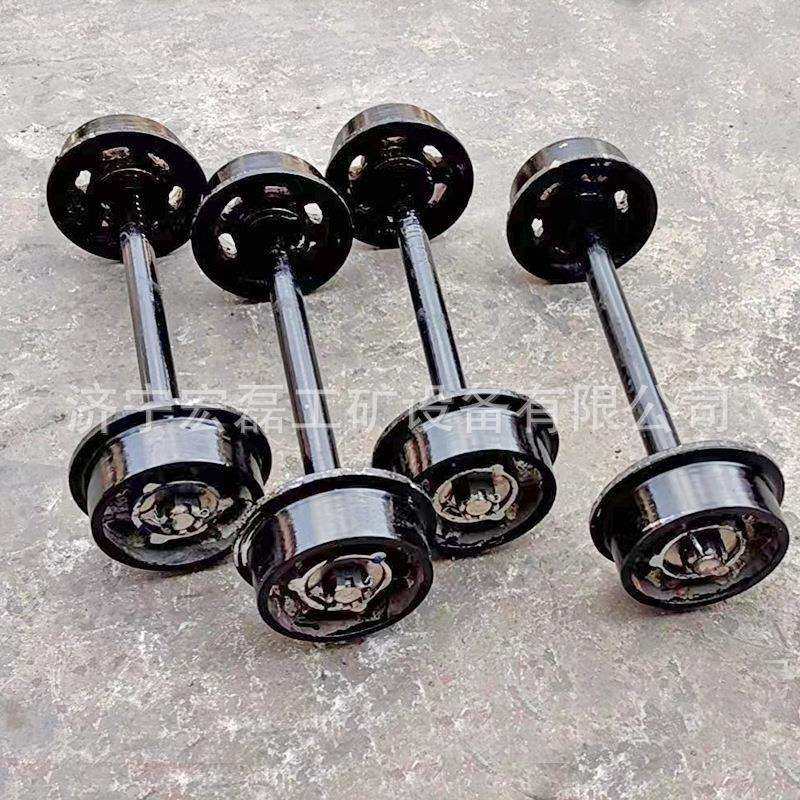 矿用铸钢空心实心矿车轮对煤矿井下运输平板车轮子侧卸式闭式轮对