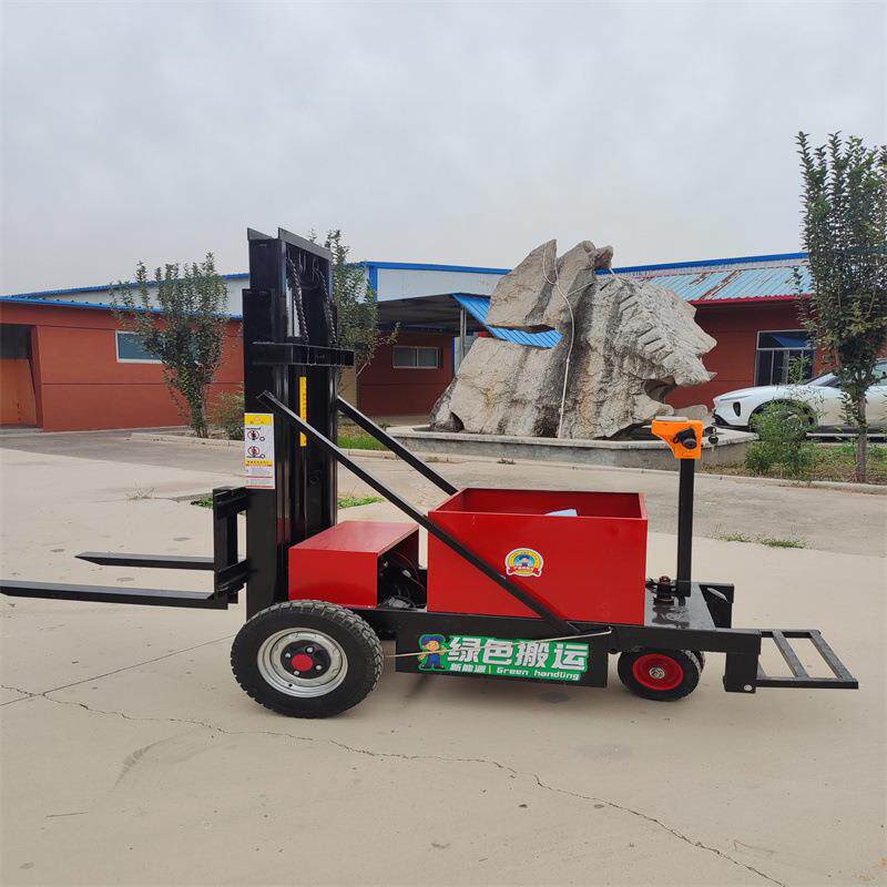 电动叉车 小型0.5吨站立式简易三轮液压堆高车 半自动搬运车