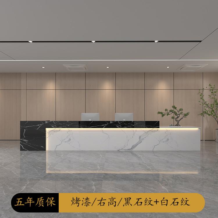 电脑台咨询商用台电电脑桌现代烤收银台前台简约接待柜收银店铺漆