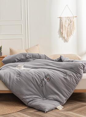 大豆被被芯宿舍冬被春秋被子床上用品-银灰色
