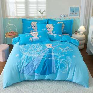 冰雪奇缘纯棉床上四件套全棉公主儿童床品被套床单人三件套床笠女