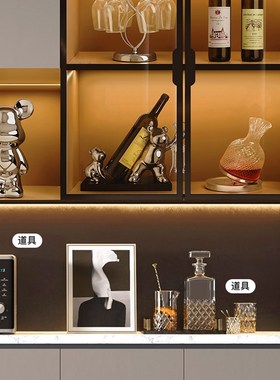 现代轻奢酒柜装饰品摆件客厅电视柜别墅大平层高级感W餐边柜工艺