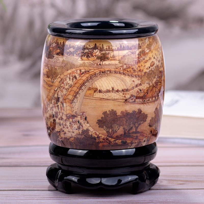 办公室旋转笔筒个性简约现代w收纳盒桌面创意摆件高档商务礼品定