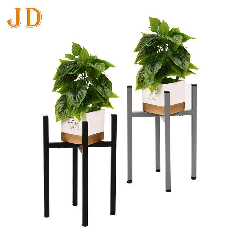 置地十字伸缩花盆架阳台铁艺花架花盆置物架落地式盆栽架花盆支架