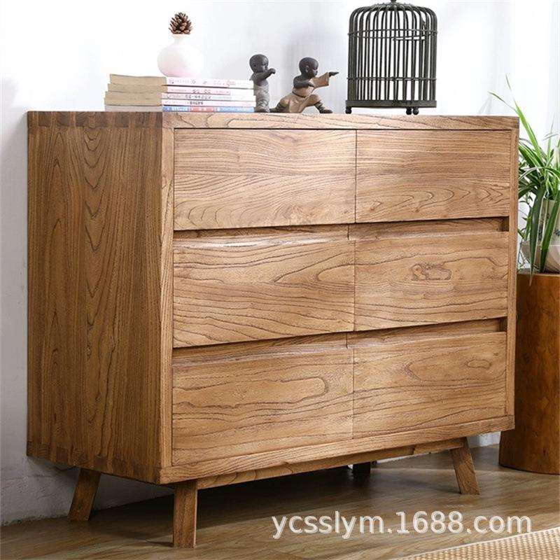 老榆木斗柜家用客厅餐边柜多层玄关抽屉柜中式收纳柜6斗柜储物柜