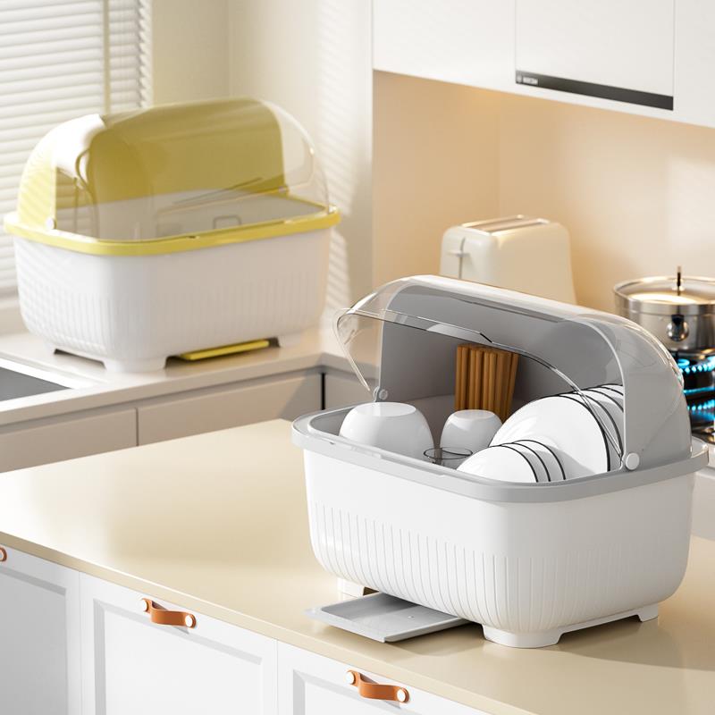 家用厨房碗筷收纳盒沥水碗架碗碟收纳箱餐具收纳置物架大号碗柜