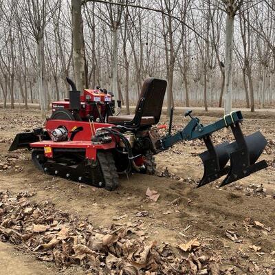 履带式旋耕机乘坐式微耕机水旱两用多功能大棚旋耕开沟山地犁地机