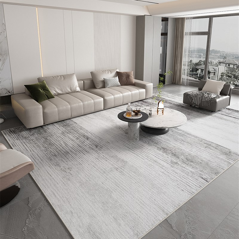 意式轻奢高级感灰色地毯客厅免洗可擦F沙发茶几地垫卧室极简风耐