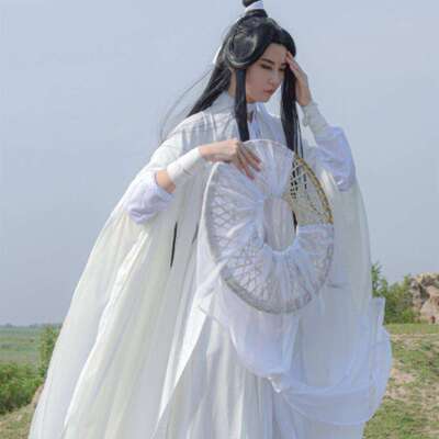 天官赐福白衣谢怜cos服装斗笠假发女学生版超仙便宜cos二次元服装