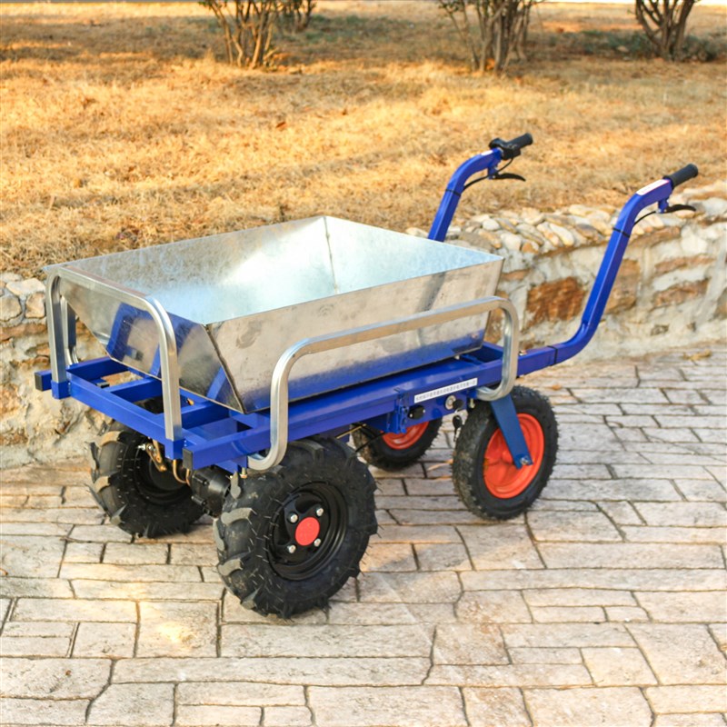 电动鸡公车果园爬坡农用四轮手推车家用养M殖种植工地搬运小推粪