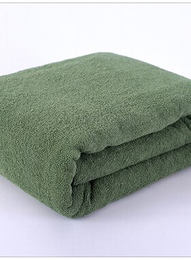 毛巾被军绿色毛巾毯夏q季蓝色毛毯单位单人军训橄榄绿盖毯被薄毯