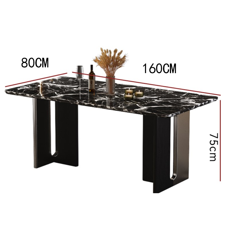 意式奢石大e理石轻奢高端餐桌椅组合现代简约家用餐厅微晶石吃饭