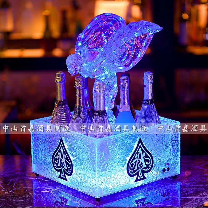 酒吧夜场香槟洗手盆黑桃A洗脚冲酒土豪消O费湿身酒金盆洗手道具