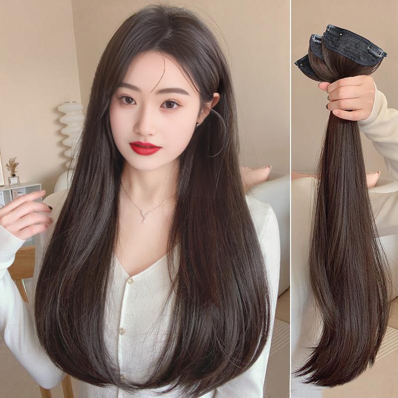 假发片女三片式微卷内扣长直发接发增发量蓬松Q仿真发无痕隐形发