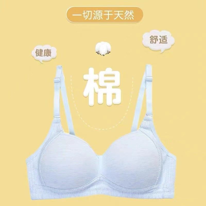 高中学生内衣女无钢圈夏薄款少女文胸大学聚拢小胸罩全棉胸衣