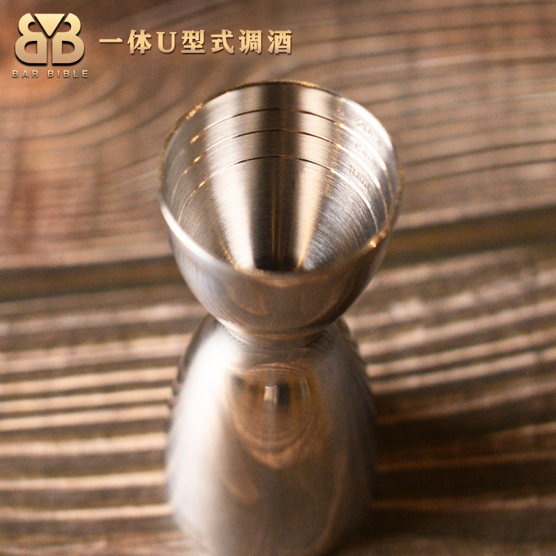 酒吧调酒不锈钢一体量酒器刻度盎司杯量杯目盛T付量酒杯分酒器