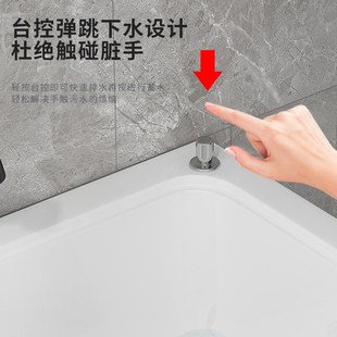 小户型加深洗衣池阳台落地式不锈钢支架迷你洗手盆一体陶瓷洗衣槽